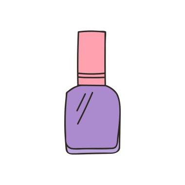 Nail polish colorful doodle illustration in vector. Nail polish colorful icon in vector.