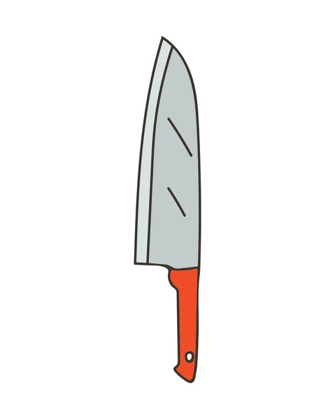 Couteau Cuisine Icône Colorée Dans Vecteur Couteau Illustration Colorée Doodle — Image vectorielle