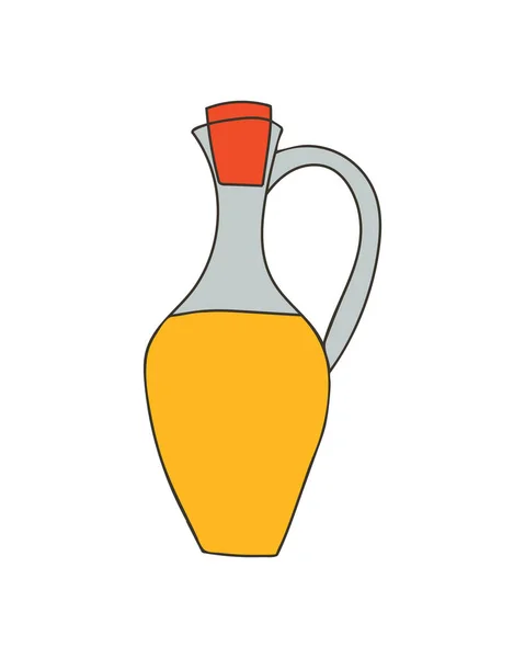 Olie Glazen Fles Kleurrijke Doodle Illustratie Vector Olie Glazen Fles — Stockvector