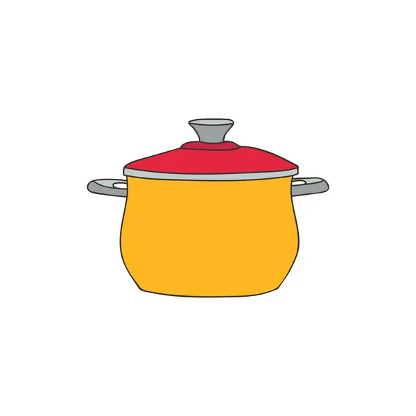 Saucepan Colorful Doodle Illustration Vector Saucepan Colorful Icon Vector Saucepan — Stock Vector