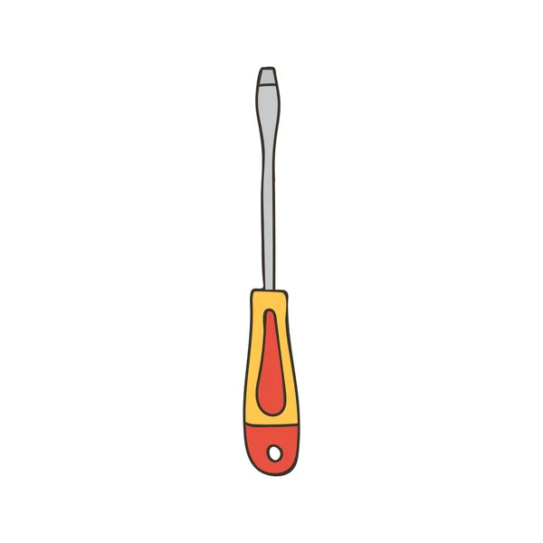 Screwdriver Ilustrações Doodle Coloridas Chave Fenda Ícone Colorido Vetor — Vetor de Stock