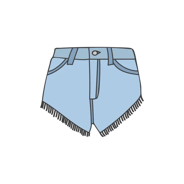 Illustration Courte Colorée Gribouillis Denim Vecteur Illustration Courte Denim Vectoriel — Image vectorielle