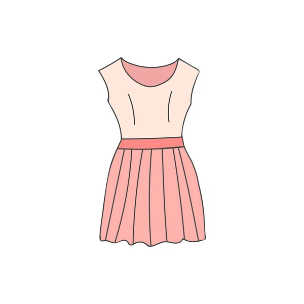 Summer Dress Colorful Doodle Illustration Vector Illustration Dress Colorful Icon — Stock Vector