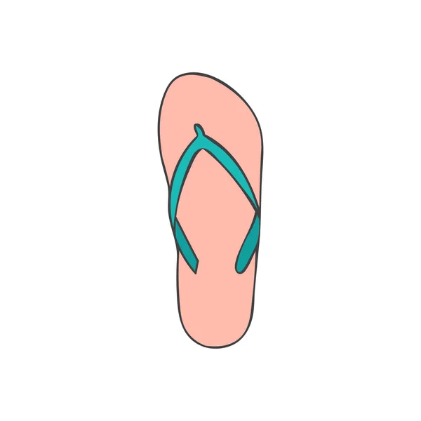 Flip Flops Barevné Ikony Flip Flops Barevné Čmáranice Ilustrace Vektoru — Stockový vektor