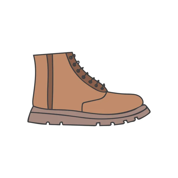 Hiking Boots Colorful Doodle Illustration Vector Autumn Boots Colorful Icon — Stock Vector