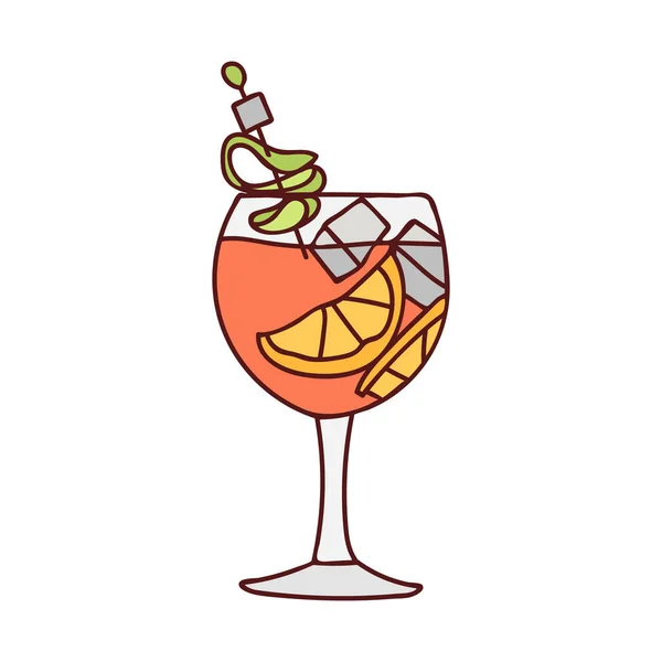 Kalter Sommercocktail Buntes Doodle Illustration Vektor Cocktail Illustration Vektor Kalte — Stockvektor