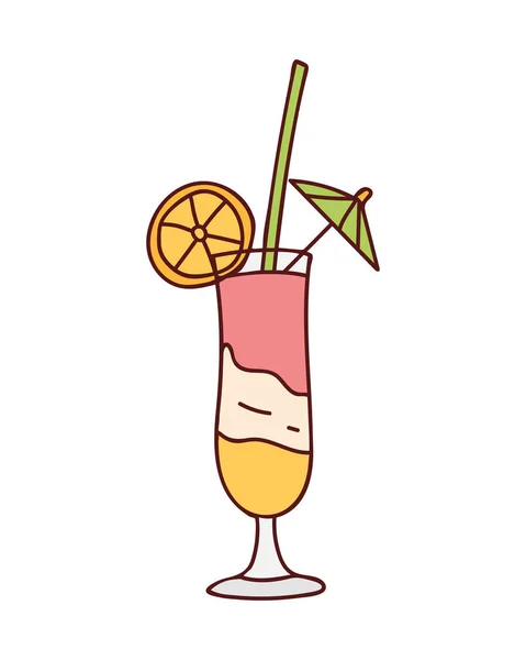 Froid Été Cocktail Coloré Illustration Doodle Dans Vecteur Illustration Cocktail — Image vectorielle