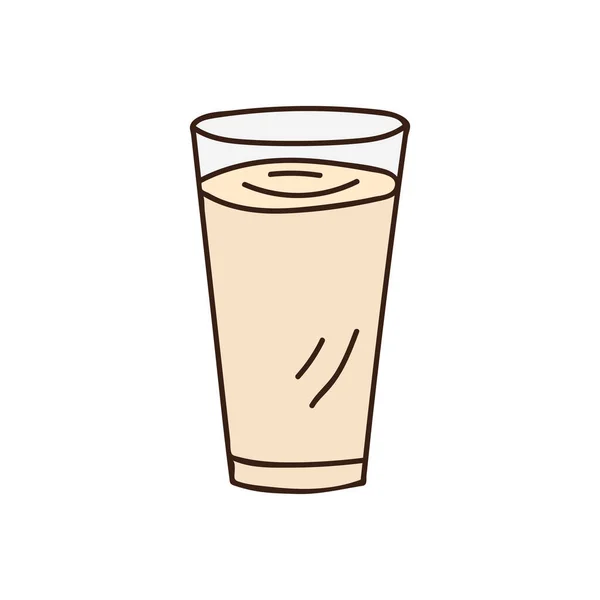Bicchiere Latte Colorato Doodle Illustrazione Vettore Bicchiere Acqua Vettore Isolato — Vettoriale Stock