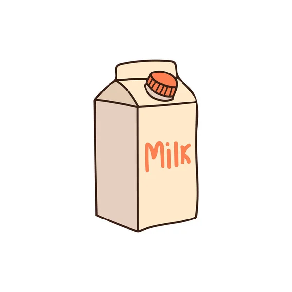 牛奶容器彩色涂鸦插图在病媒中 牛奶容器彩色图标在病媒中 病媒中的奶瓶彩绘插图 — 图库矢量图片