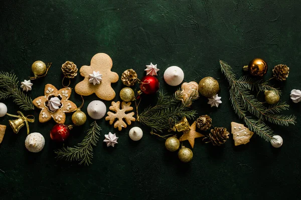 Carte Noël Avec Décorations Vacances Cadre Pour Texte Joyeux Noël — Photo