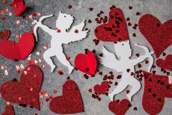 情人节快乐情爱模式浅浅的红心与白情脉脉 — 图库照片