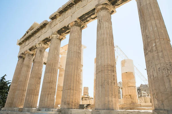 Parthenon Temple Old Greek Ruins Sunny Day Acropolis Athens Greece — Stock Photo, Image