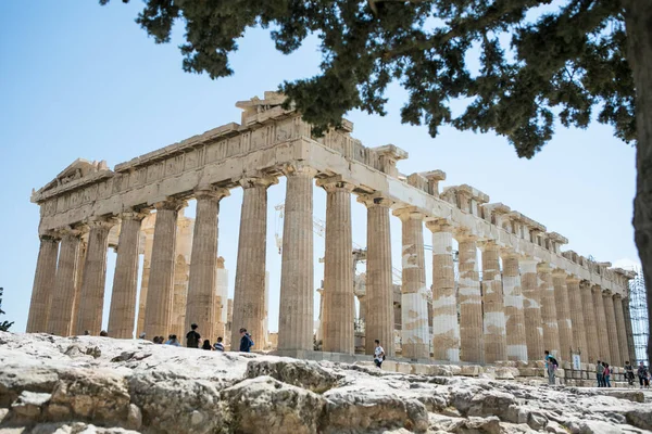Tempio Del Partenone Antiche Rovine Greche Nella Giornata Sole Nell — Foto Stock