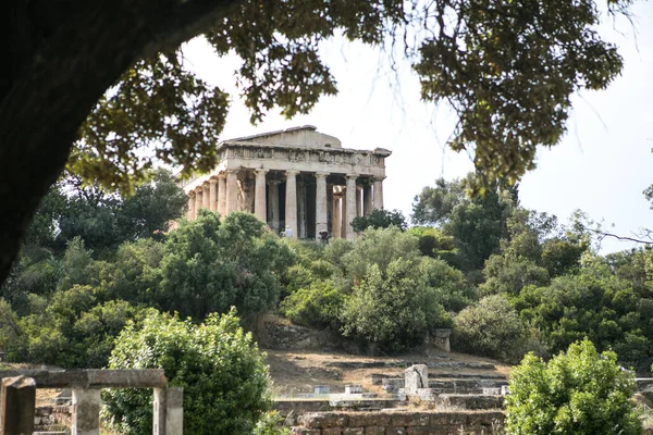 Tempio Efesto Atene Grecia Vista Soleggiata Antiche Rovine Greche Nel — Foto Stock