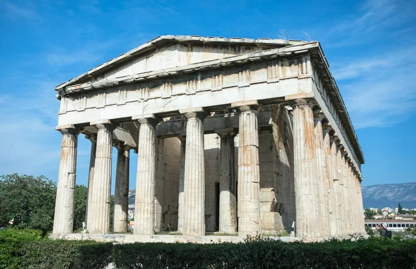Tempio Efesto Atene Grecia Vista Soleggiata Antiche Rovine Greche Nel — Foto Stock