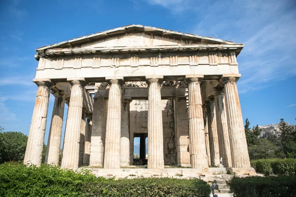 Tempio Efesto Atene Grecia Vista Soleggiata Antiche Rovine Greche Nel — Foto Stock