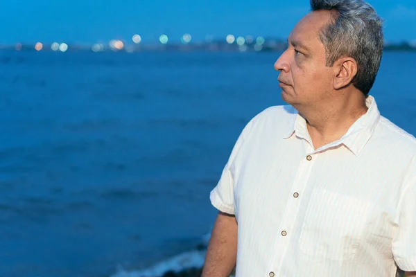 Portrait Older Man Standing Park — Fotografia de Stock