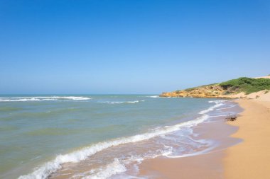 Çölde kum tepeleri olan doğal manzara. Guajira, Kolombiya.