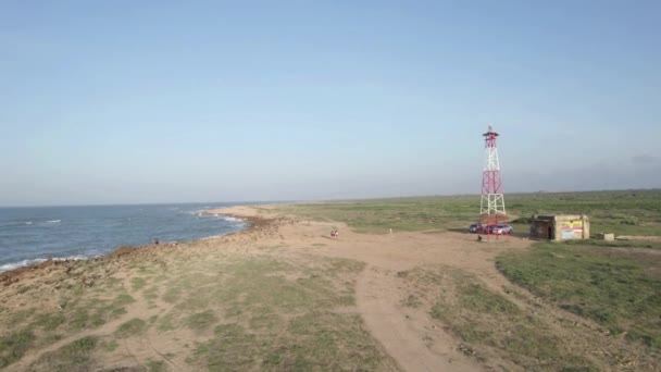 High Angle View Rocks Sea Guajira Colombia — Stockvideo