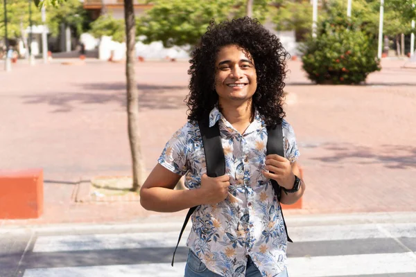 Latin Man Enjoying Casual Carefree Day Outdoors — Foto Stock