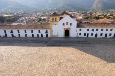 Town with facades of all colors. Raquira. Boyaca Colombia