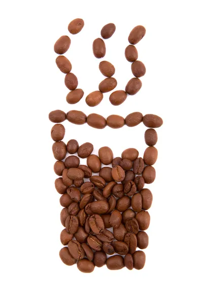 Kaffeeglas aus Kaffeebohnen — Stockfoto