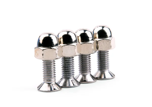Chrome bolts with spherical nut — Stock Photo, Image