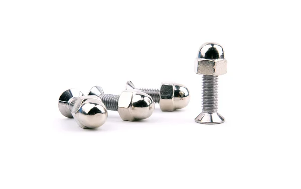 Chrome bolts with spherical nut — Stock Photo, Image