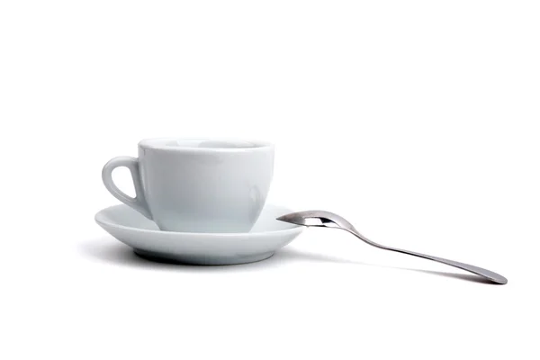 White cup of tea  on a white background — Stock Photo, Image