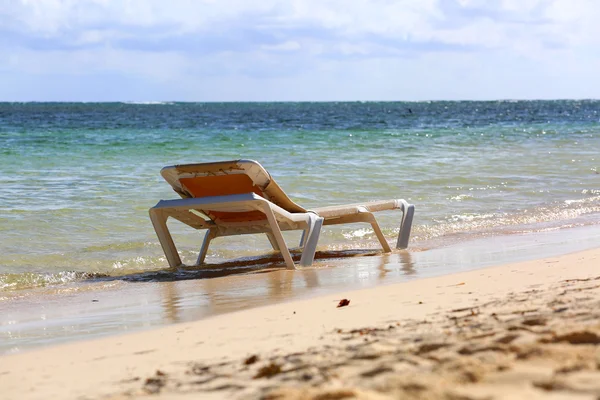Beach chair on the beach — Stock Photo, Image