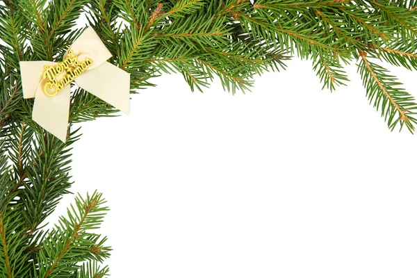 Boże Narodzenie ramki z białą kokardą — Zdjęcie stockowe