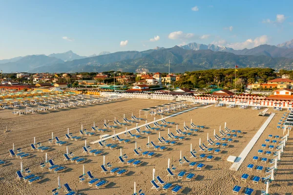 Úžasný Pohled Pláž Forte Dei Marmi Versilii — Stock fotografie