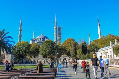 Sultan Ahmet Camii, İstanbul, Türkiye-Eylül-Pazar-2021: Sultan Ahmet Camii ve mimari güzellik, Türkçe 