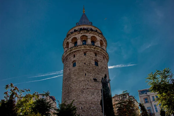 Sishane Istanbul Turkey October Saturday 2021 Galata Tower View Blue — Stock Photo, Image