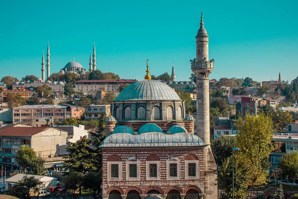 Fatih Istambul Turquia Outubro Sábado 2021 Famosas Mesquitas Vista Superior — Fotografia de Stock
