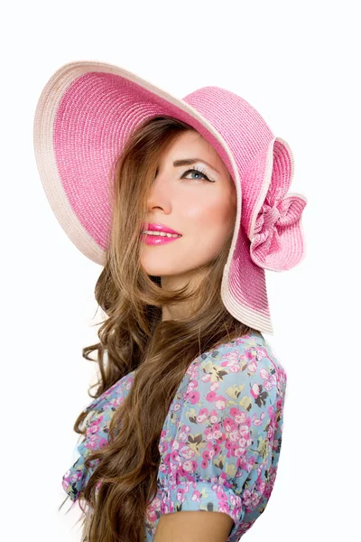 Kvinnan bär hatt — Stockfoto