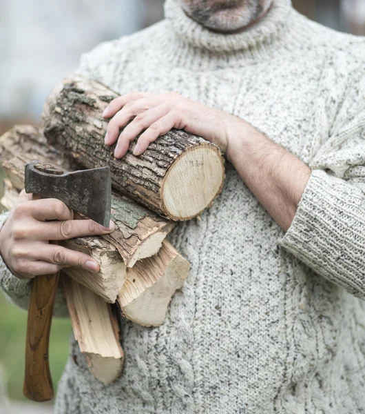 Man with axe — Stock Photo, Image