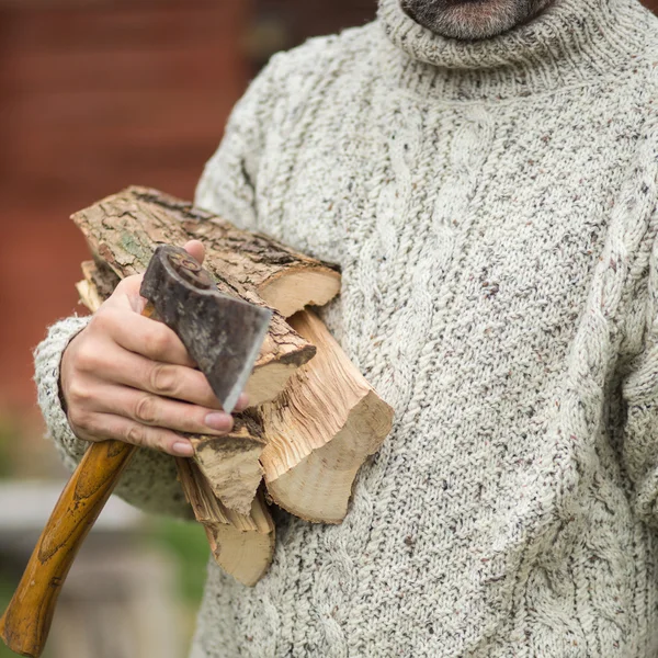 Man with axe — Stock Photo, Image