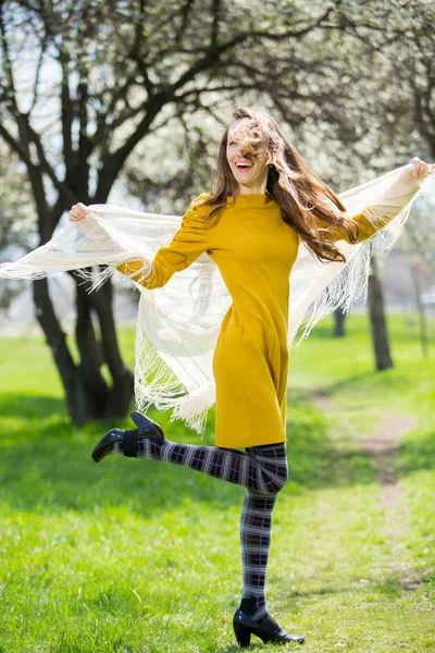 Primavera mulher feliz — Fotografia de Stock