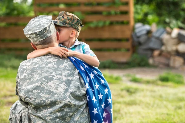 Happy american keluarga, ayah dengan anak — Stok Foto