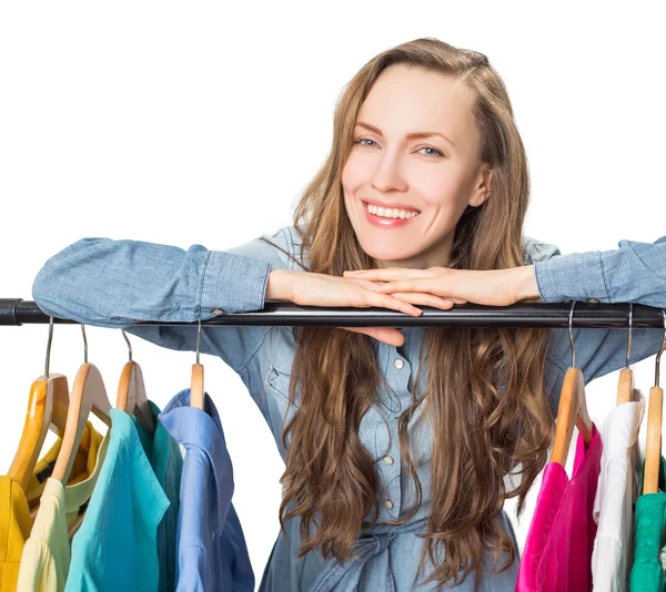 Smiling woman shopping — Stock Photo, Image