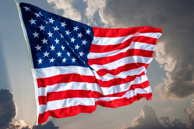 Bandiera Stati Uniti d'america su sky