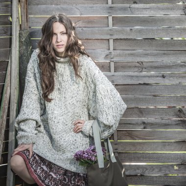 güzel moda sonbahar kadını