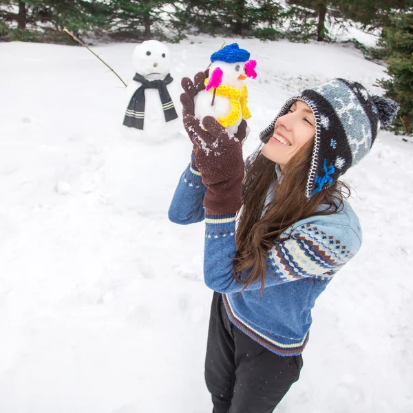 Funny winter woman — Stock Photo, Image