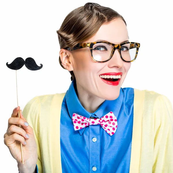 Mustache woman — Stock Photo, Image