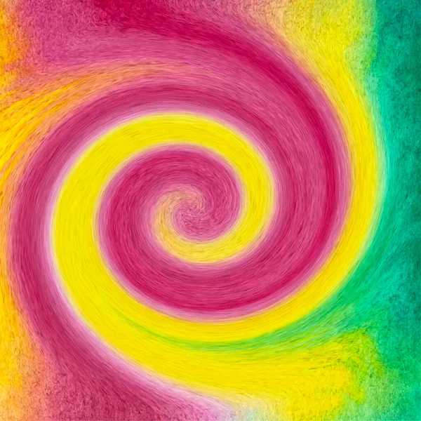 Spiralfarbe rot grün gelb Aquarell Hintergrund, in einem Kreis in einer Spirale verwirbelt, isoliert, weißer Hintergrund. — Stockvektor