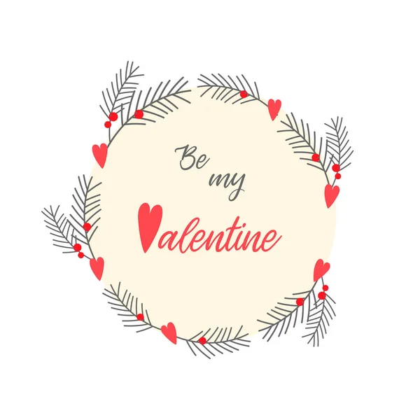 Saint Valentin carte, coeur d'amour rose rouge, passion, être ma Saint Valentin. Illustration artistique. — Image vectorielle