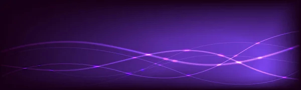 Neon ışık efekti doğrusal dokusu olan soyut parlayan yatay arkaplan. Vektör çizimi. Kıvılcımlı teknoloji küresel iletişim ağı eflatunu.