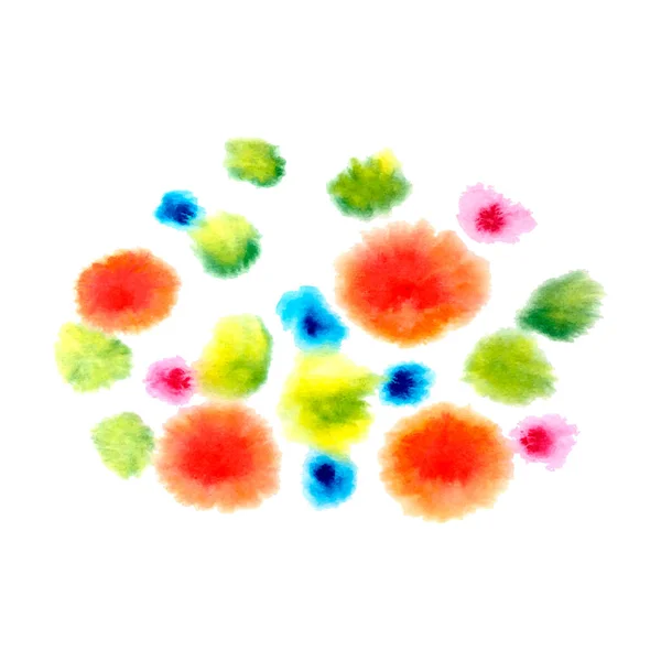 Spots of watercolor colored on a white background. — Stock Vector