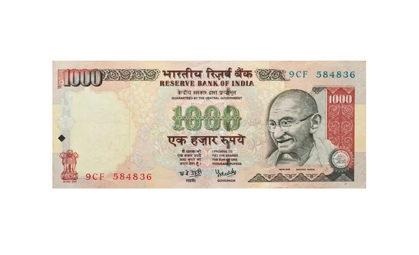 1000 Rupee Note with Mahatma Gandhi — Stock Photo, Image